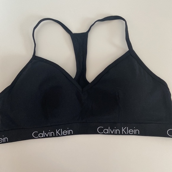 CALVIN KLEIN V-Neck Racerback Cotton Bralette - Picture 3 of 7